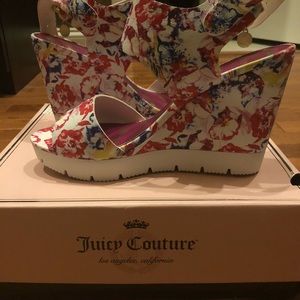 Juicy Couture multi color wedge heel size 10